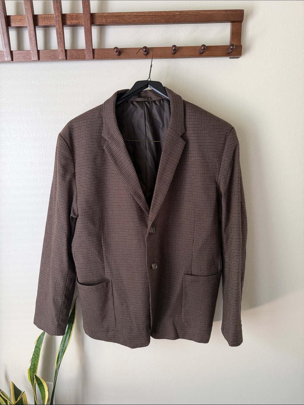 Brown Men’s Casual Blazer - Classic Two-Button Jacket